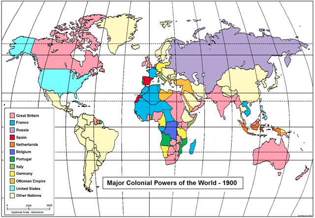 Color image of world map